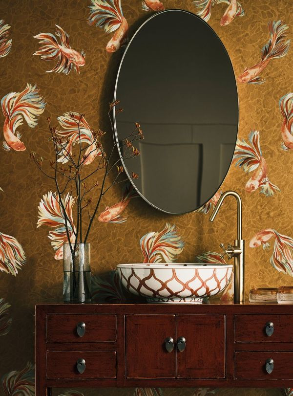 Aquaria Metallic tapet fra Osborne & Little | Tapetgalleriet